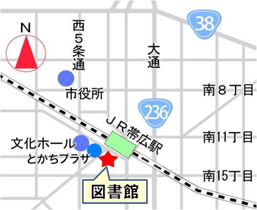 図書館までの地図